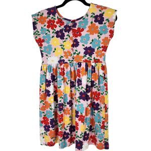 Hanna Andersson Floral Short Sleeve Knit Cotton Dress Size 140cm US 10